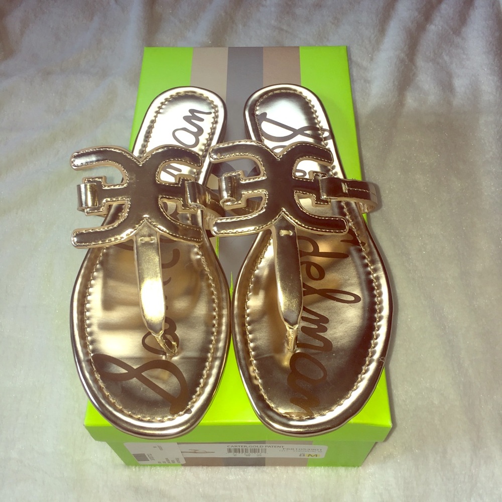 NIB Sam Edelman carter sandals in gold size 8